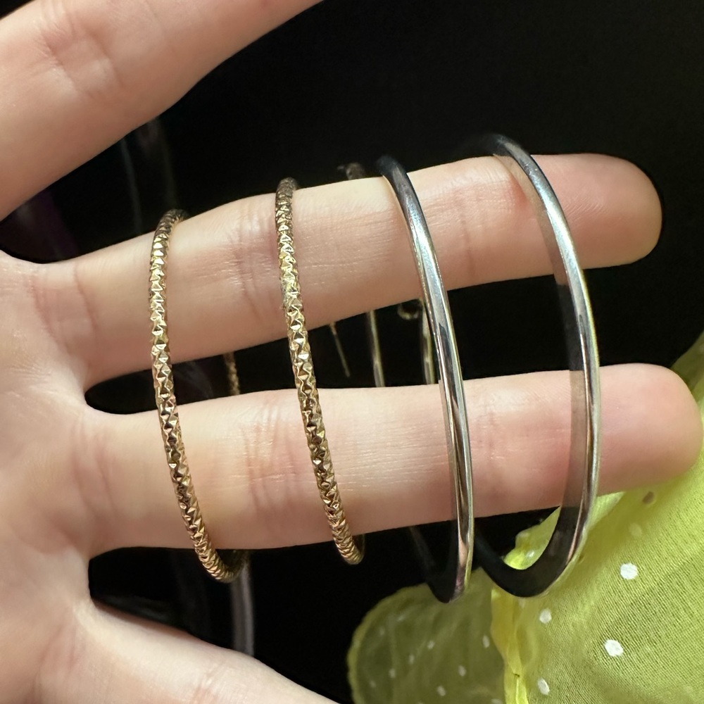 two sets of hoop earrings!